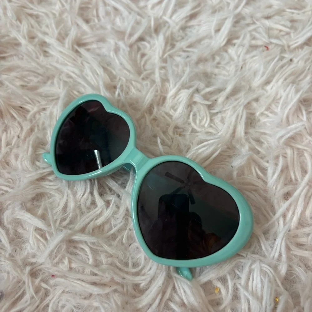 Heart-Shaped Mint Sunglasses Kids Blue Green